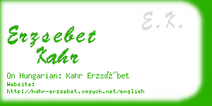 erzsebet kahr business card